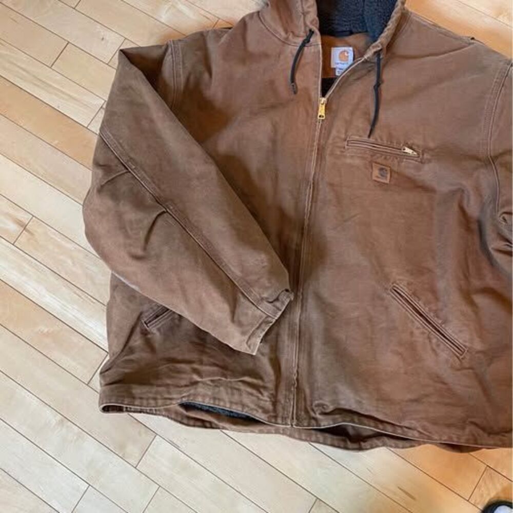 Carhartt Canvas Sherpa Men’s Zip Front Pockets 4XL Jacket - Picture 2 of 9